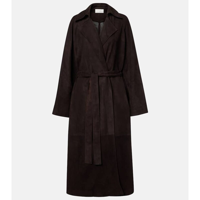 The Row Solana suede wrap coat