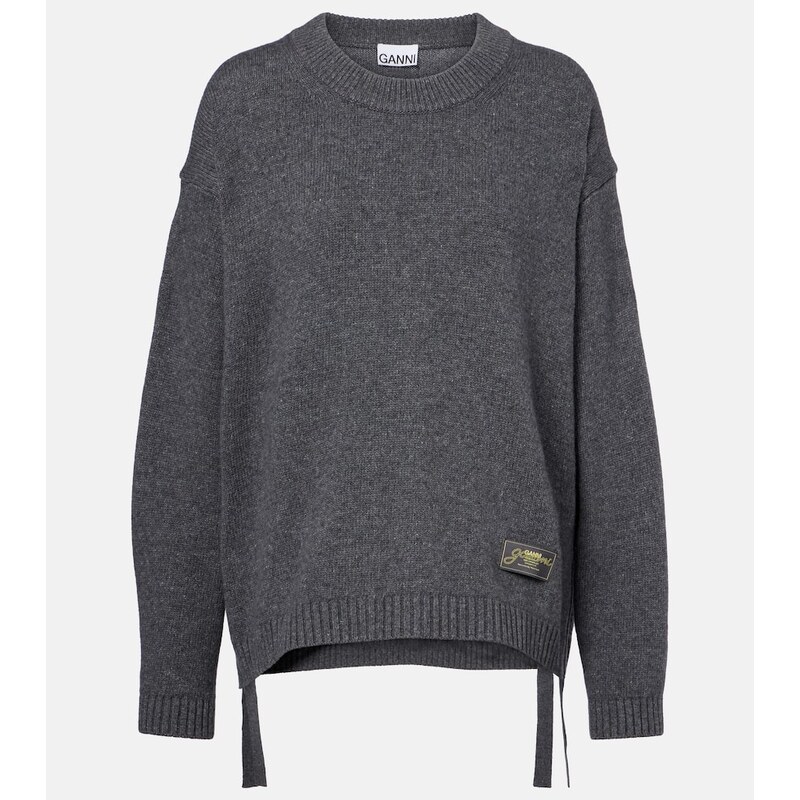Ganni Logo wool-blend sweater