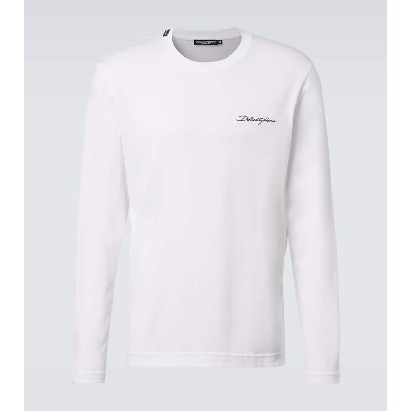 Dolce&Gabbana Logo embroidered cotton jersey T-shirt