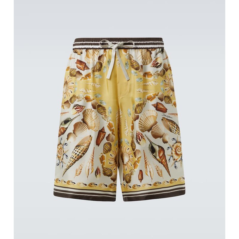 Dolce&Gabbana Printed silk twill shorts