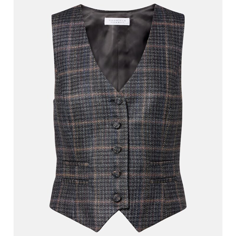 Gabriela Hearst Coleridge checked wool and silk vest