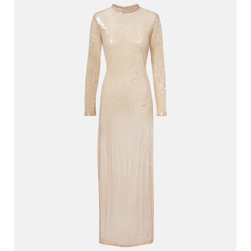 Adriana Degreas Sequined sheer maxi dress