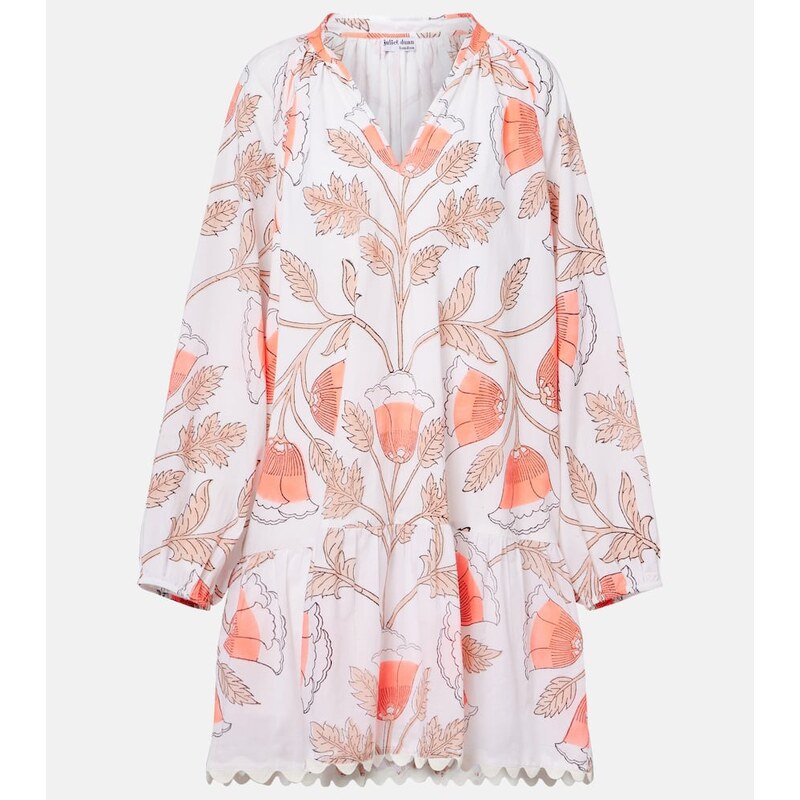 Juliet Dunn Printed scalloped cotton minidress