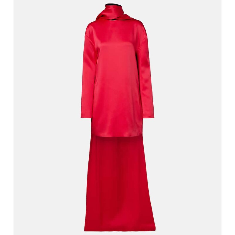 Tom Ford Asymmetric scarf-detail crÃªpe cocktail dress