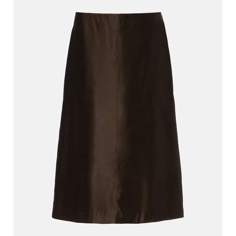 Khaite Nania twill midi skirt