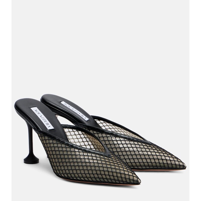 Aquazzura Bisous 85 mesh mules