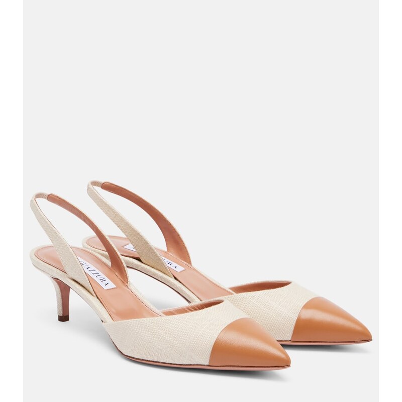 Aquazzura Milanese 50 leather slingback pumps