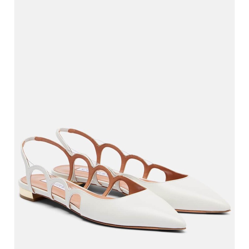 Aquazzura Endless Love leather slingback flats