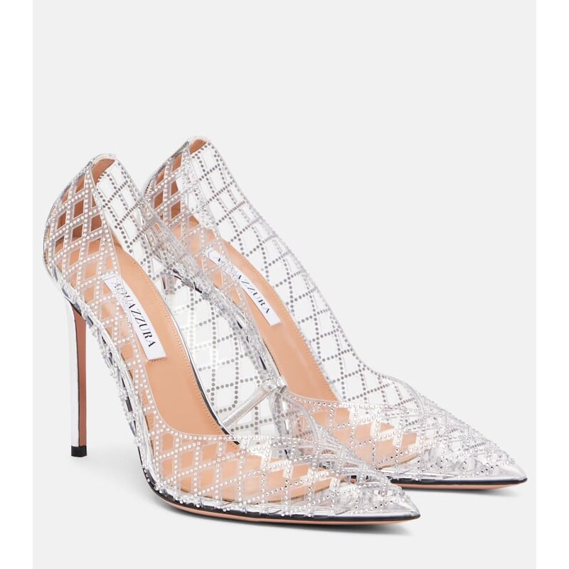 Aquazzura Lumiere 105 embellished PVC pumps