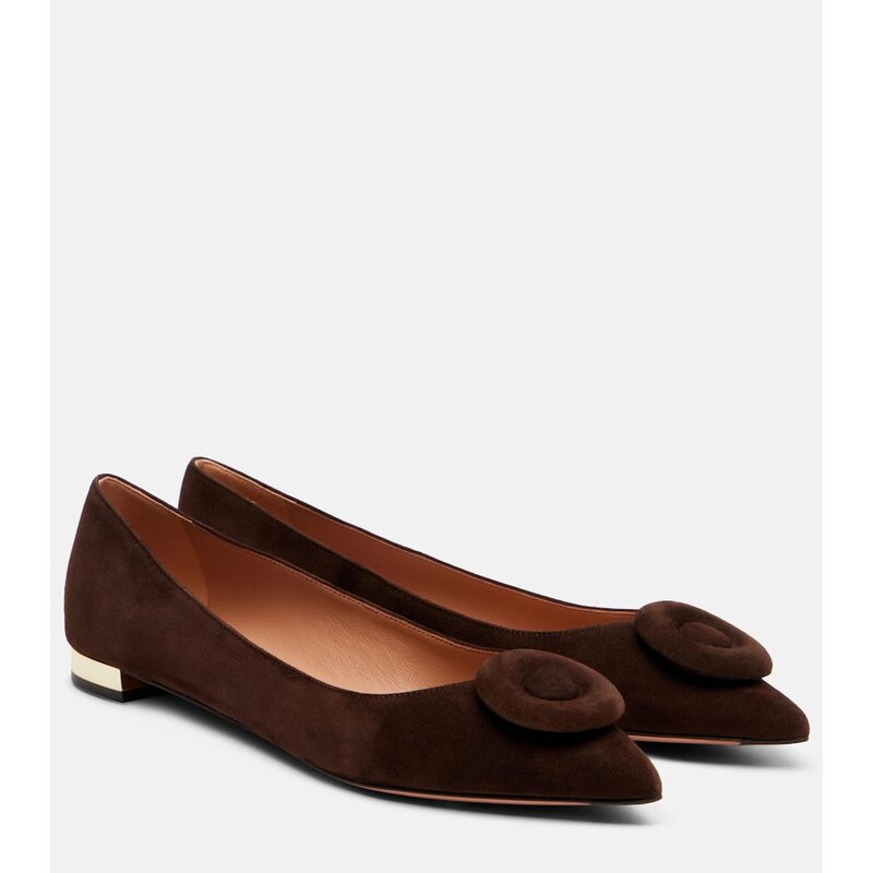 Aquazzura Hoop suede ballet flats