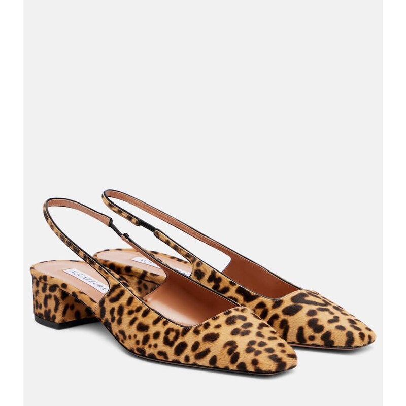 Aquazzura Ginza 35 calf hair slingback pumps