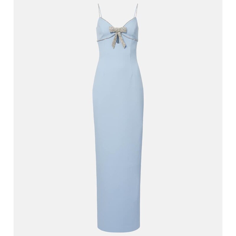 Rebecca Vallance Bow-detail embellished crÃªpe gown