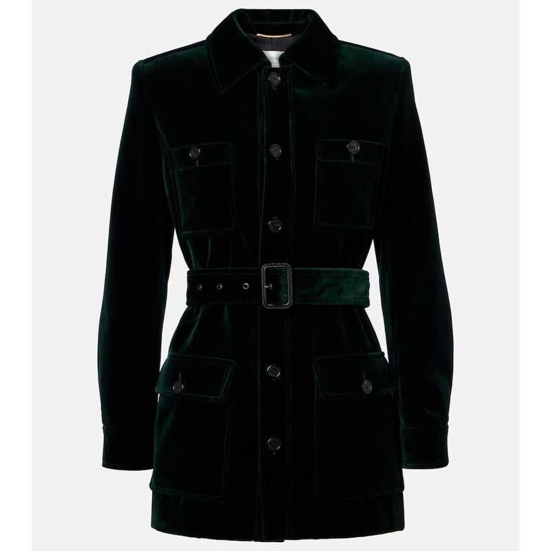 Saint Laurent Saharienne cotton velvet jacket