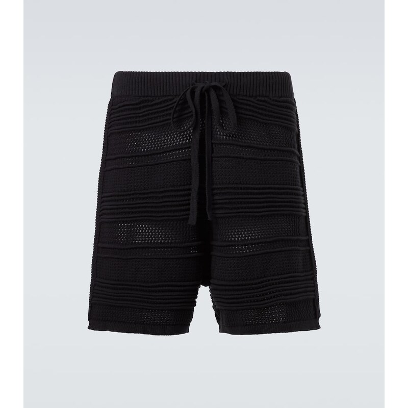 Commas Cotton-blend crochet Bermuda shorts