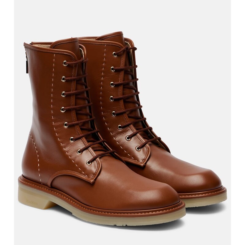 Max Mara Urbancombat leather combat boots