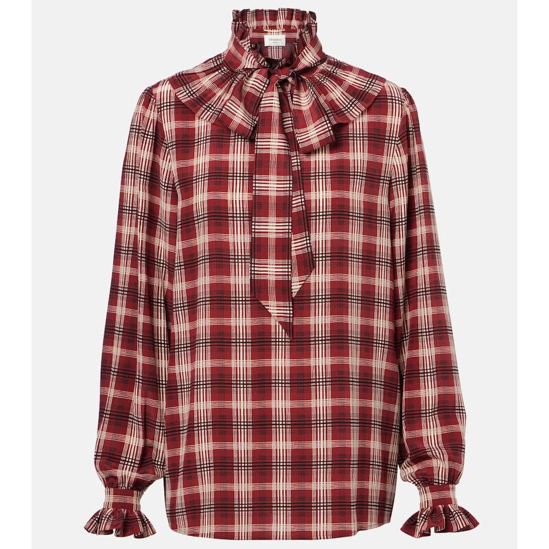Saint Laurent Checked silk blouse