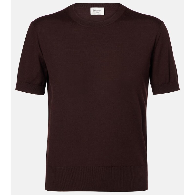 Dámské tričko Saint Laurent v hnědé barvě