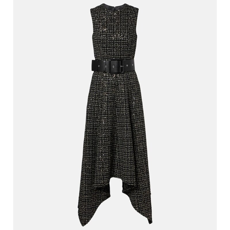 Safiyaa Okimi sequined tweed midi dress