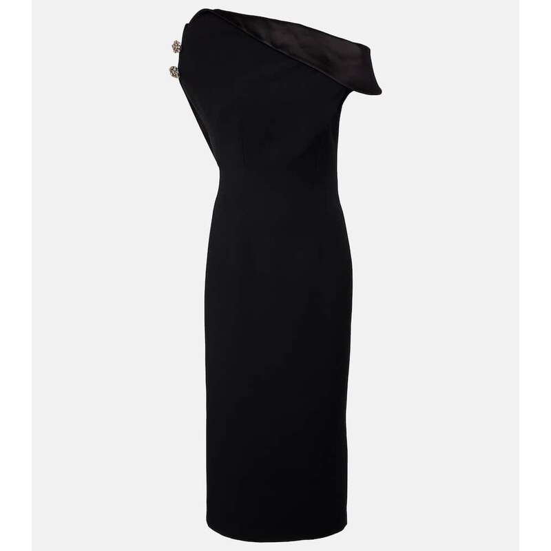 Safiyaa Reina asymmetric embellished midi dress
