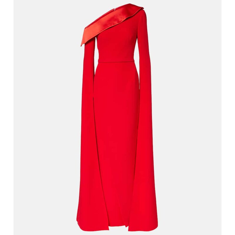 Safiyaa Rinoa caped crÃpe gown
