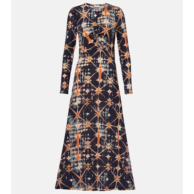 Ulla Johnson Naia ruched printed jersey midi dress