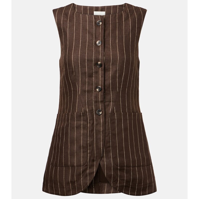 Posse Emma pinstripe linen top