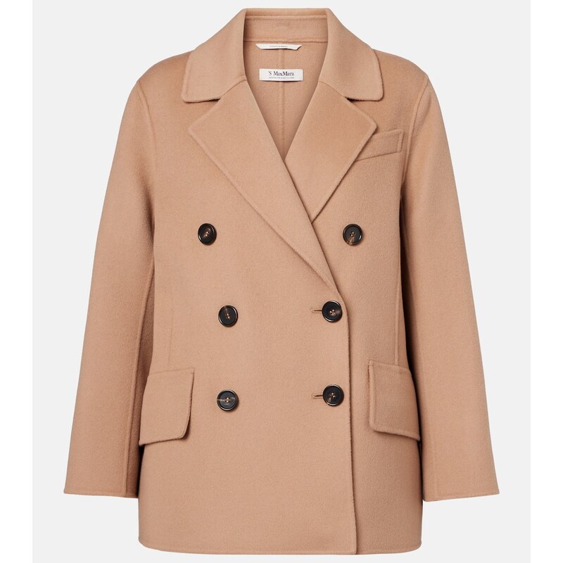 S Max Mara Lukas double-breasted virgin wool peacoat