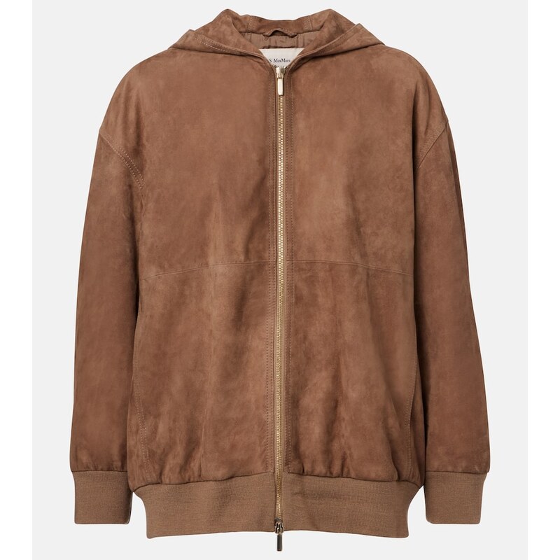 S Max Mara Suede zip-up hoodie