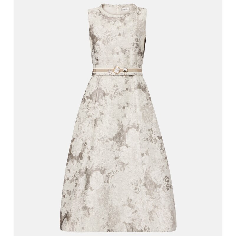 S Max Mara Cotton-blend jacquard midi dress
