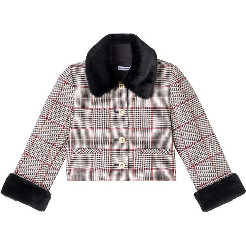 Self-Portrait Kids Houndstooth wool-blend jacket
