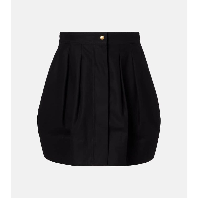 Max Mara Pleated cotton twill miniskirt