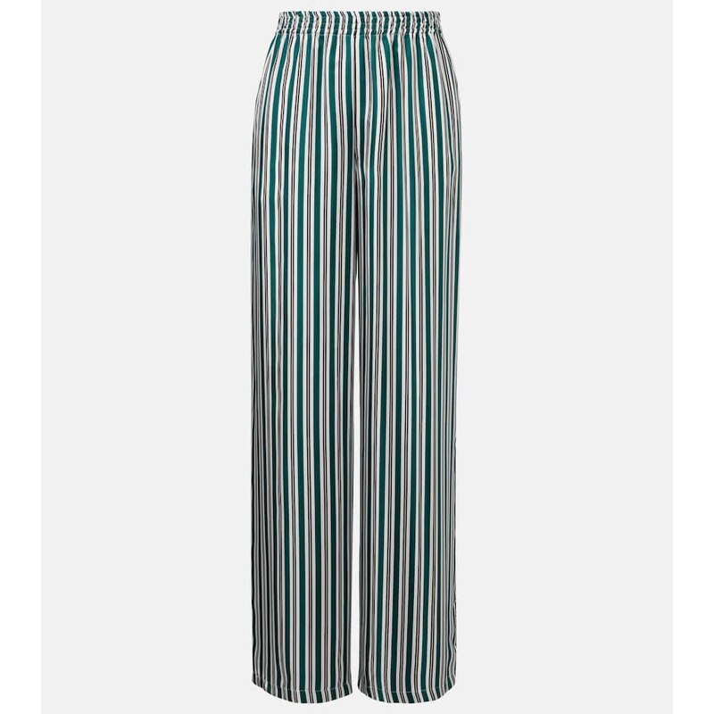 Max Mara Ladino striped wide-leg silk twill pants