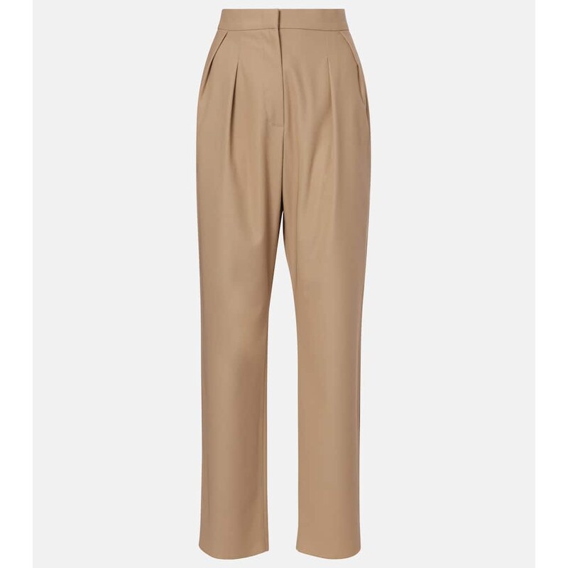 Max Mara Dede pleated cotton slim pants