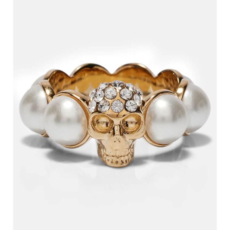 McQueen Skull embellished ring