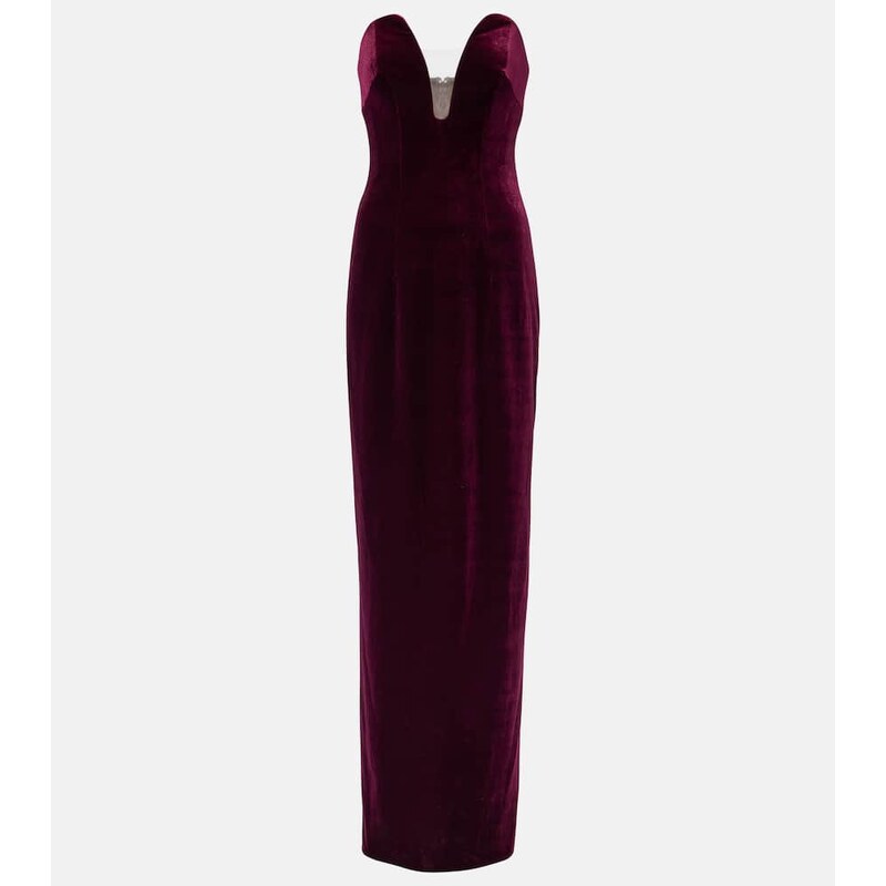 Monique Lhuillier Strapless velvet gown