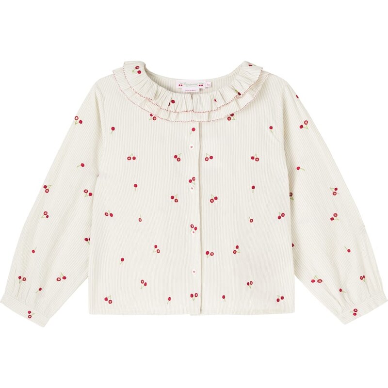 Bonpoint Jaffa embroidered ruffled cotton blouse