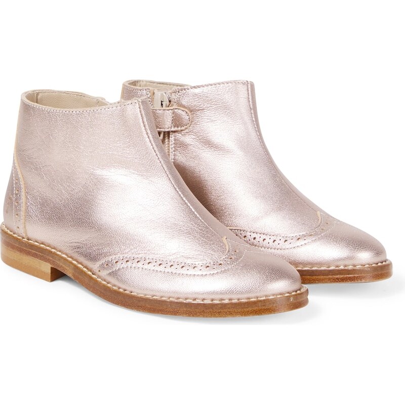 Bonpoint Jannete metallic leather ankle boots