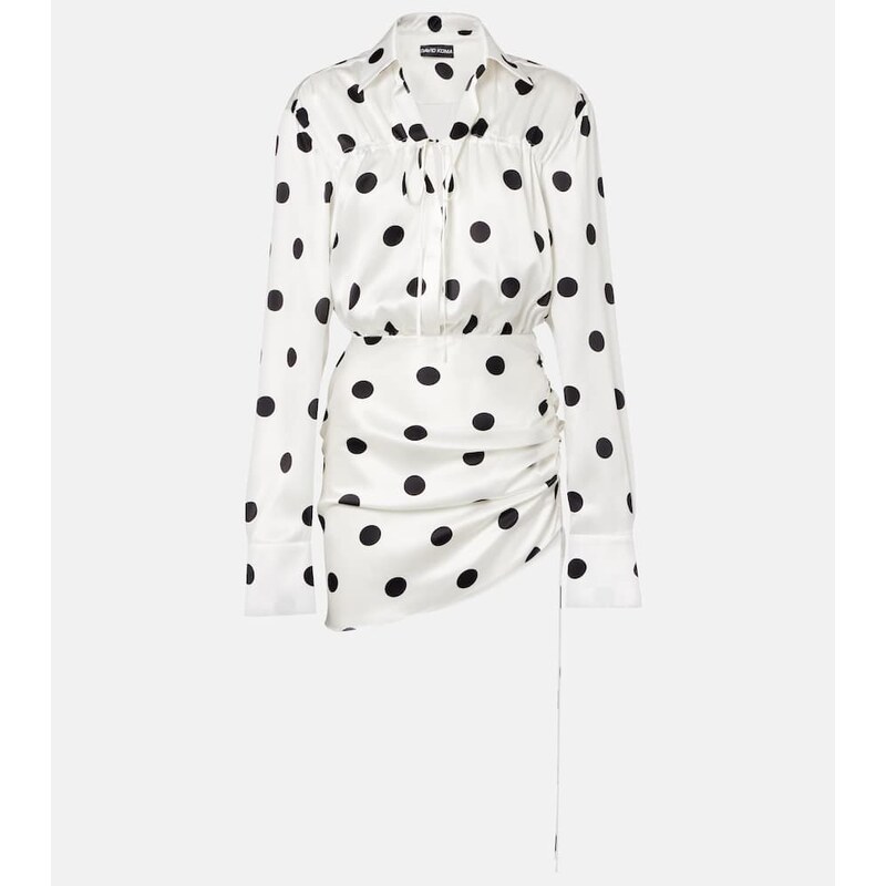 David Koma Polka-dot silk satin minidress