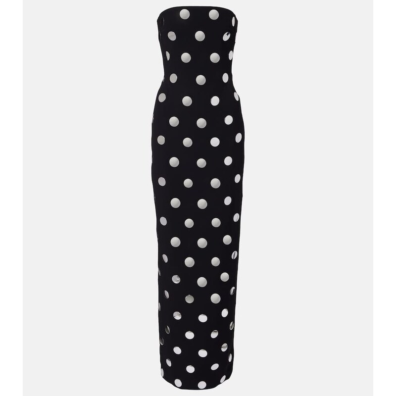 David Koma Polka-dot Šaty v černé barvě