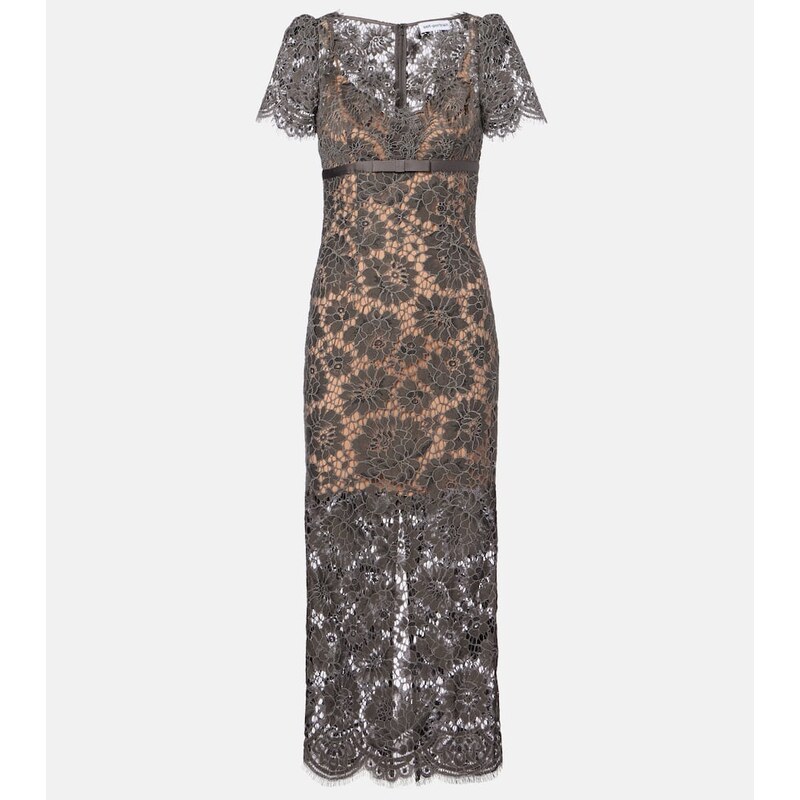 Self-Portrait Floral lace midi dress