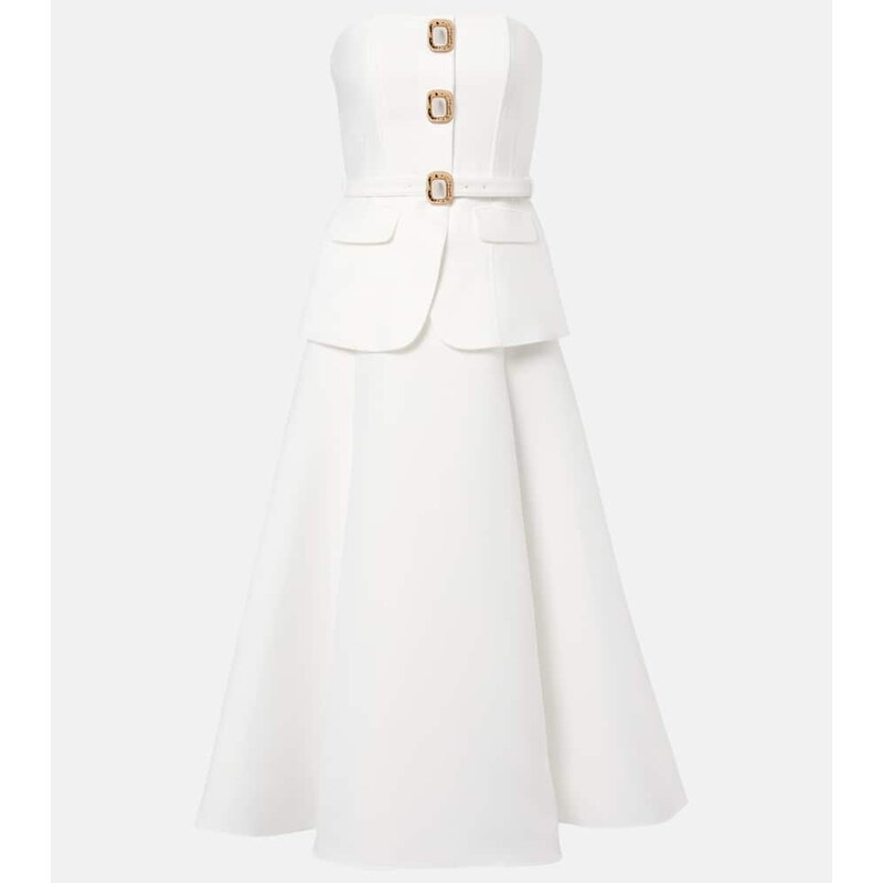 Self-Portrait Bridal strapless taffeta midi dress