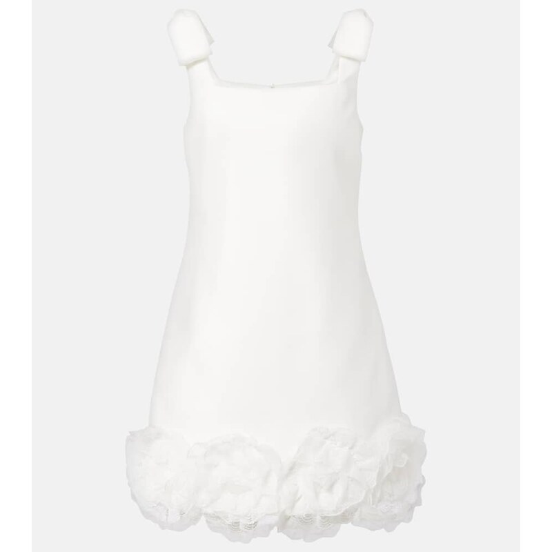 Self-Portrait Bridal floral-appliquÃ crÃªpe minidress