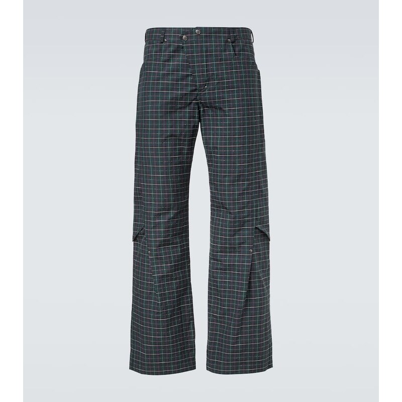 Kiko Kostadinov Kraner checked cotton-blend wide-leg pants