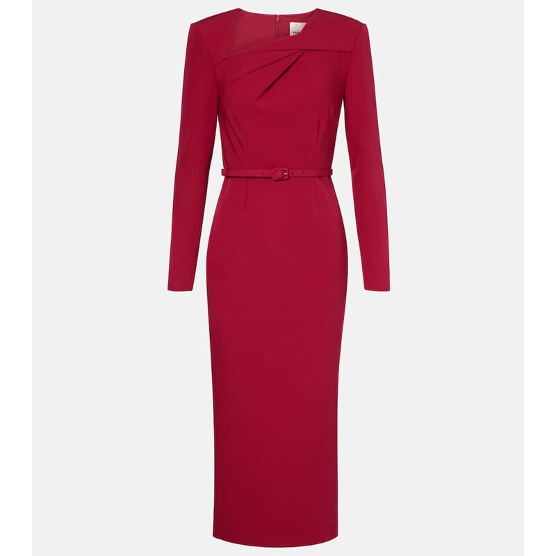 Roland Mouret Belted crÃªpe midi dress