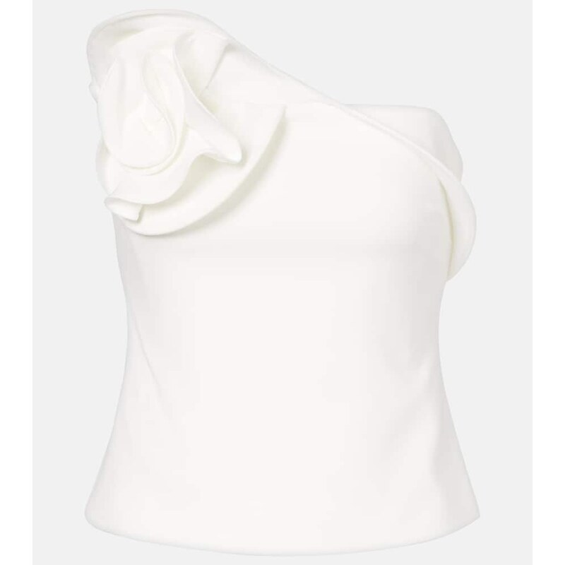 Roland Mouret Floral-appliquÃ strapless crÃªpe top
