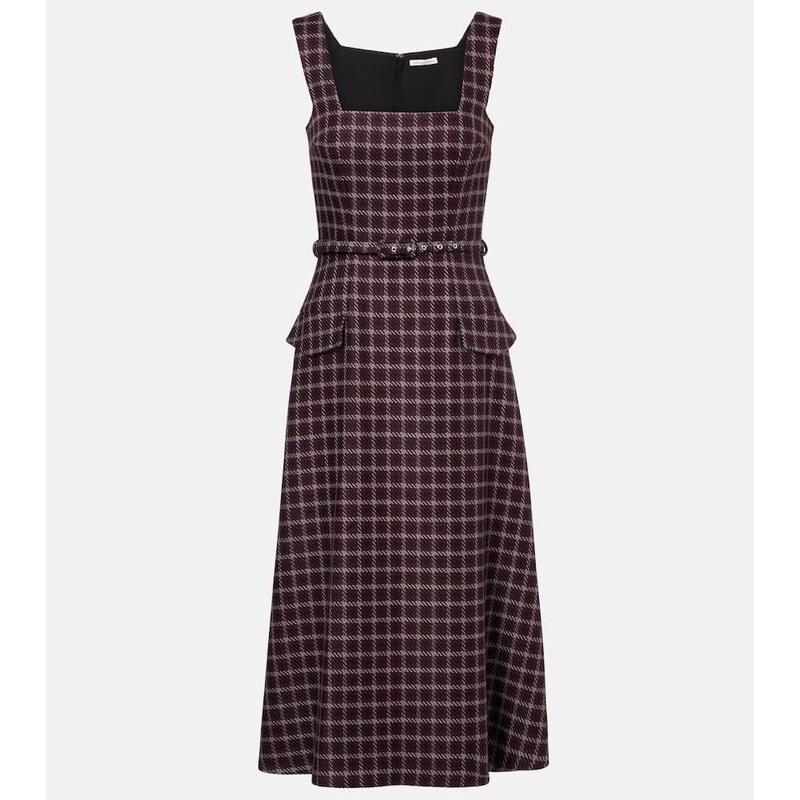 Emilia Wickstead Petra houndstooth wool-blend midi dress