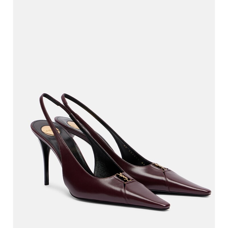Saint Laurent Babylone Breteuil leather slingback pumps