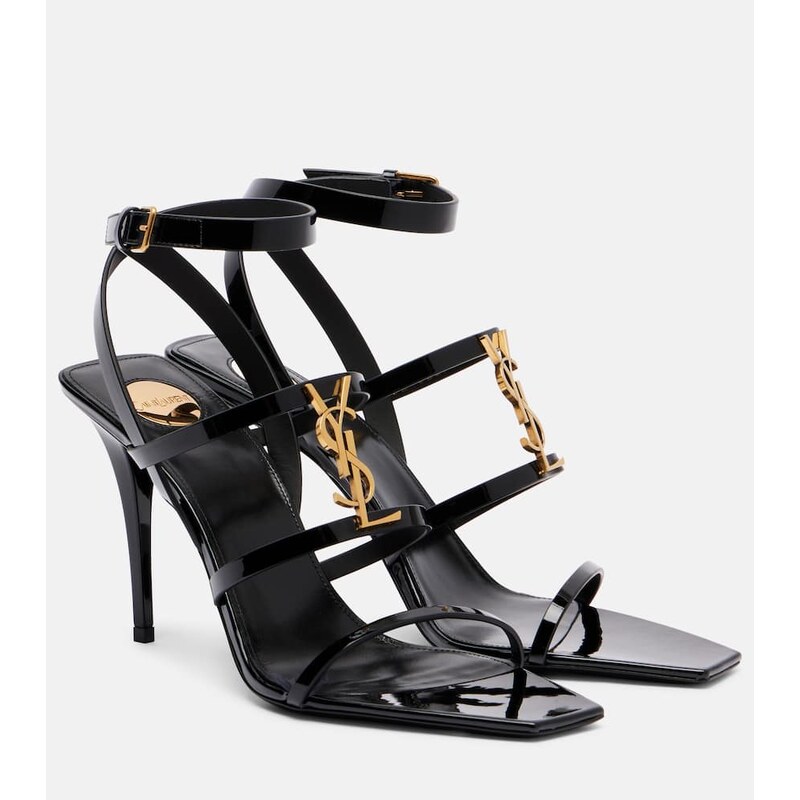 Saint Laurent Cassandra 90 patent leather sandals