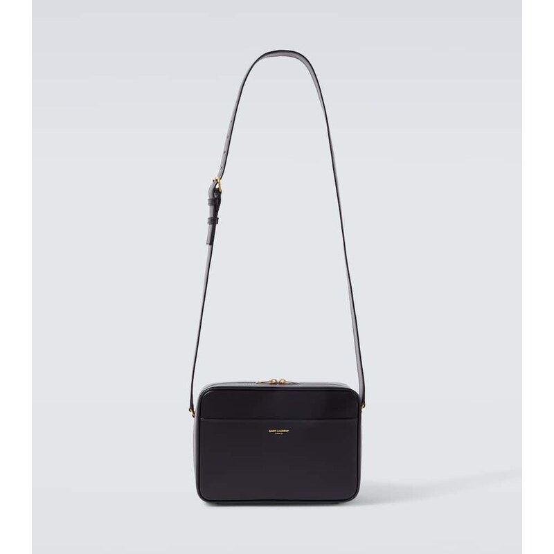 Kožený fotočíp Saint Laurent Paris v černé barvě