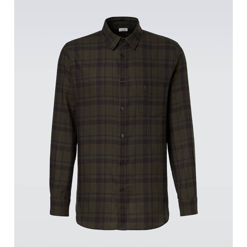 Saint Laurent Cassandre checked cotton flannel shirt